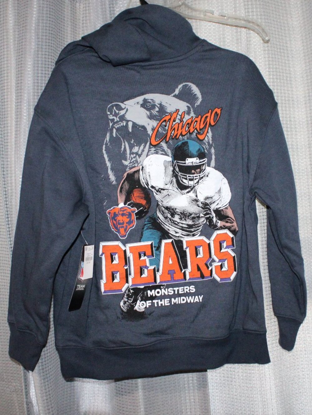 NWT NFL Team Boys Chicago Bears Pullover Hoodie Navy Blue Size Large (10-12) - Picture 2 of 6
